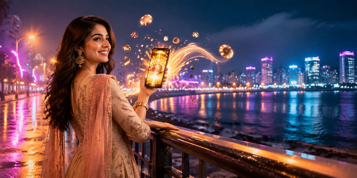 User enjoying mobile casino gaming in Mumbai